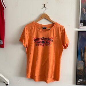 Harley Davidson Calgary Vintage Beaded Peach Top 🍑 🦅